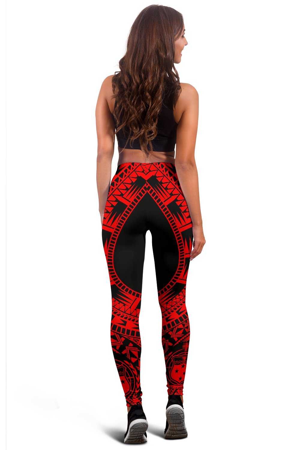 Samoa Women Leggings Polynesian Pattern Red - Polynesian Pride