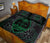 Guam Polynesian Quilt Bed Set - Green Hibiscus Coat Of Arms - Polynesian Pride