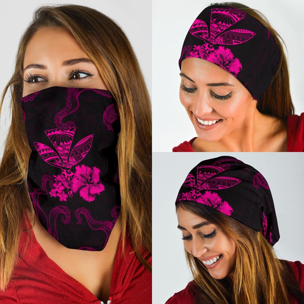 Polynesian Kanaka Maoli Flower Pink Bandana 3 - Pack One Size Pink - Polynesian Pride