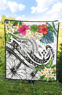 Kosrae Polynesian Premium Quilt - Summer Plumeria (White) - Polynesian Pride