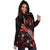 Kosrae Polynesian Hoodie Dress - Turtle With Blooming Hibiscus Red - Polynesian Pride