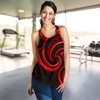 New Zealand Maori Mangopare Women Racerback Tank Polynesian - Red - Polynesian Pride