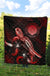 CNMI Polynesian Premium Quilt - Turtle With Blooming Hibiscus Red - Polynesian Pride