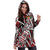 Fiji Women's Hoodie Dress - Tribal Flower Special Pattern Red Color - Polynesian Pride