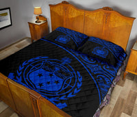 Samoa Quilt Bed Set - Samoa Coat Of Arms Polynesian Blue Curve Version - Polynesian Pride