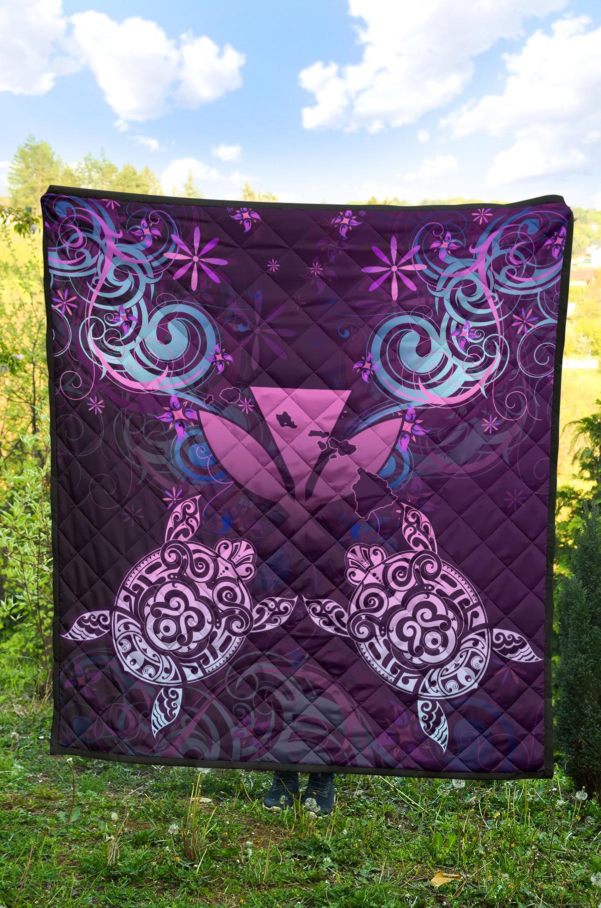 Hawaii Turtle Kanaka Maoli Premium Quilt - Tea Style - AH - Polynesian Pride