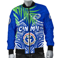 Northern Mariana Islands Rugby Men Bomber Jacket Coconut Leaves - CNMI - Polynesian Pride
