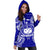 Samoa Polynesian Hoodie Dress Map Blue - Polynesian Pride