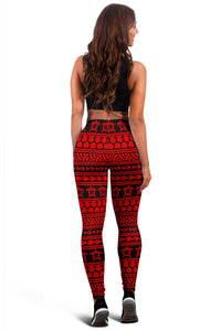 Polynesian Tattoo Tribal Red Hawaii Women's Leggings AH - Polynesian Pride
