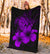 Hawaii Hibiscus Premium Blanket - Turtle Map - Purple - Polynesian Pride