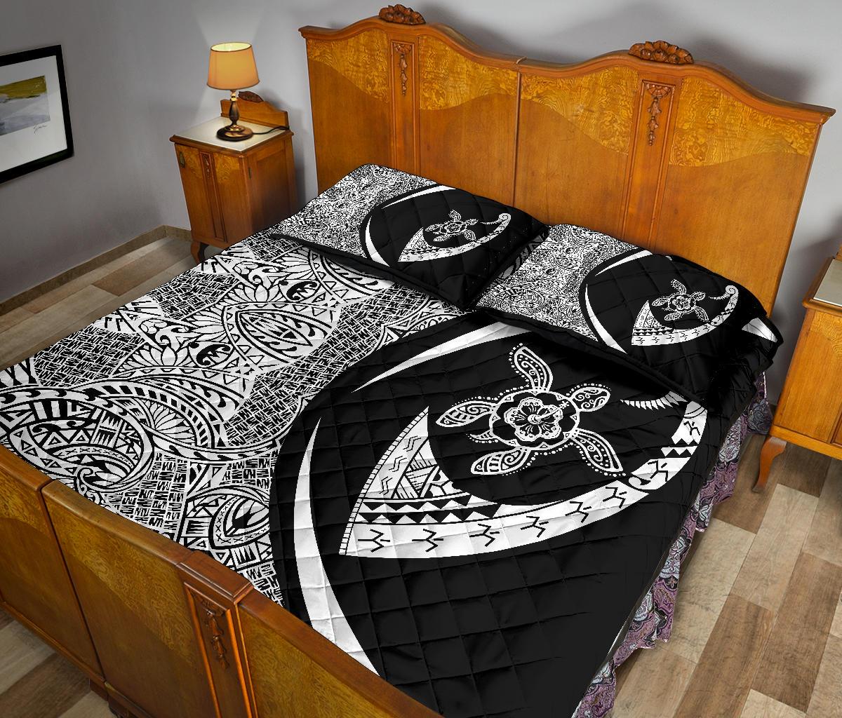 Hawaii Turtle Fish Hook Polynesian Quilt Bed Set - Circle Style - Polynesian Pride