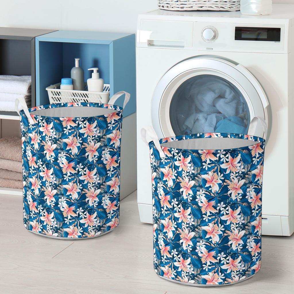 Hawaii Tropical Hibiscus Blue Hawaii Laundry Basket - Polynesian Pride