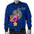 American Samoa Polynesian Custom Personalised Men's Bomber Jacket - Floral With Seal Blue - Polynesian Pride