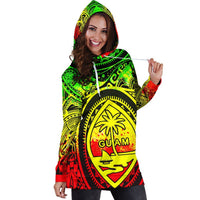 Polynesian Hoodie Dresses - Guam Flag, Seal with Maui Moana Tattoo - Polynesian Pride