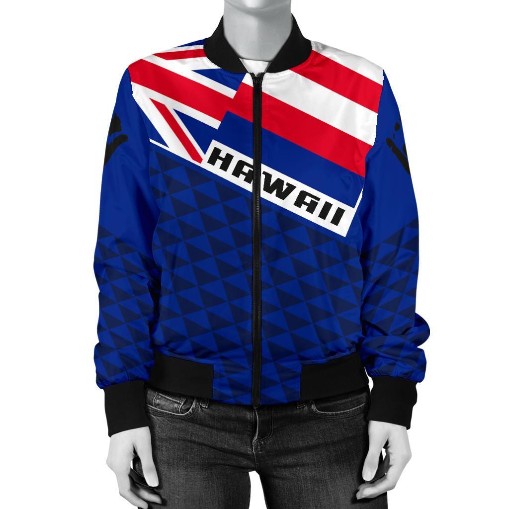 Hawaii Flag Women's Bomber Jacket - Polynesian Pride