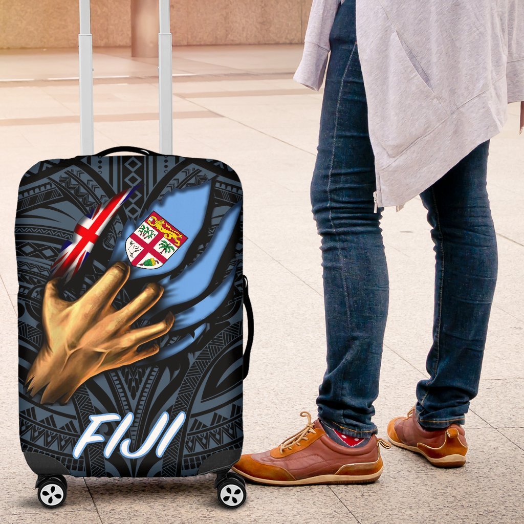 Fiji Luggage Cover - Fiji In Me (Blue) - Polynesian Pride