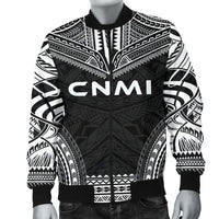 Northern Mariana Islands Polynesian Chief Men's Bomber Jacket - Black Version - Polynesian Pride