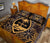 Guam Polynesian Quilt Bed Set - Gold Hibiscus Coat Of Arms - Polynesian Pride