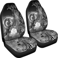 Vanuatu Car Seat Convers - Humpback Whale with Tropical Flowers (White) - Polynesian Pride