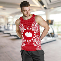 Cook Islands Polynesian Men Tank Top Map Red White - Polynesian Pride