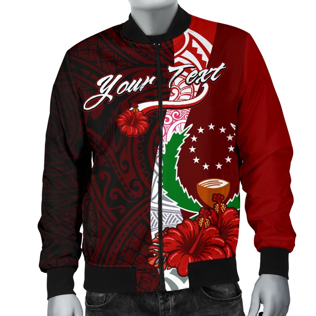 Pohnpei Micronesia Custom Personalised Men's Bomber Jacket - Coat Of Arm With Hibiscus - Polynesian Pride