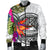 American Samoa Men's Bomber Jacket Hibiscus Polynesian pattern White - Polynesian Pride