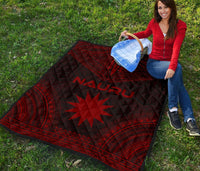 Nauru Premium Quilt - Nauru Flag Polynesian Chief Red Version - Polynesian Pride