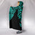 Hawaii Turtle Polynesian Hooded Blanket - Turquoise - Armor Style - Polynesian Pride