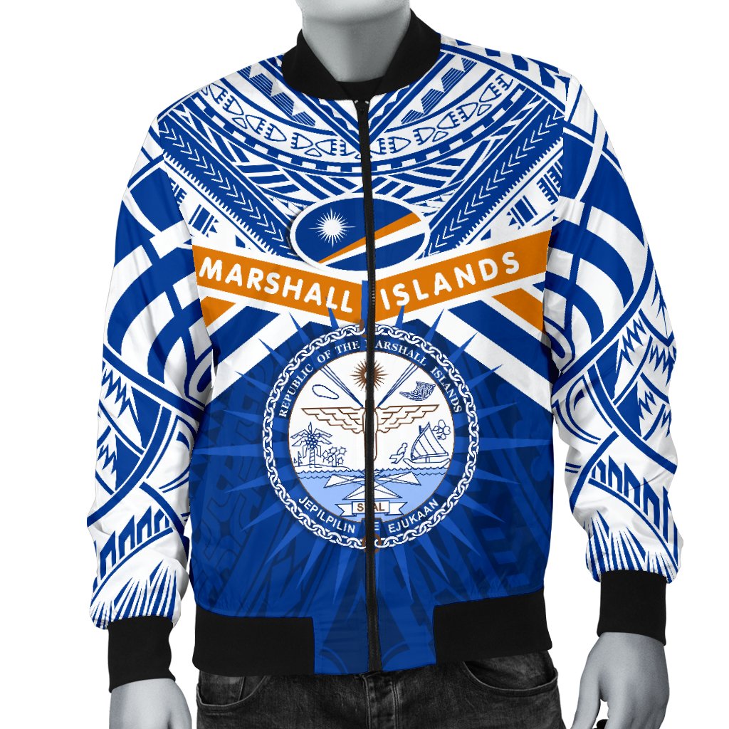 Marshall Islands Rugby Men Bomber Jacket Forever - Polynesian Pride