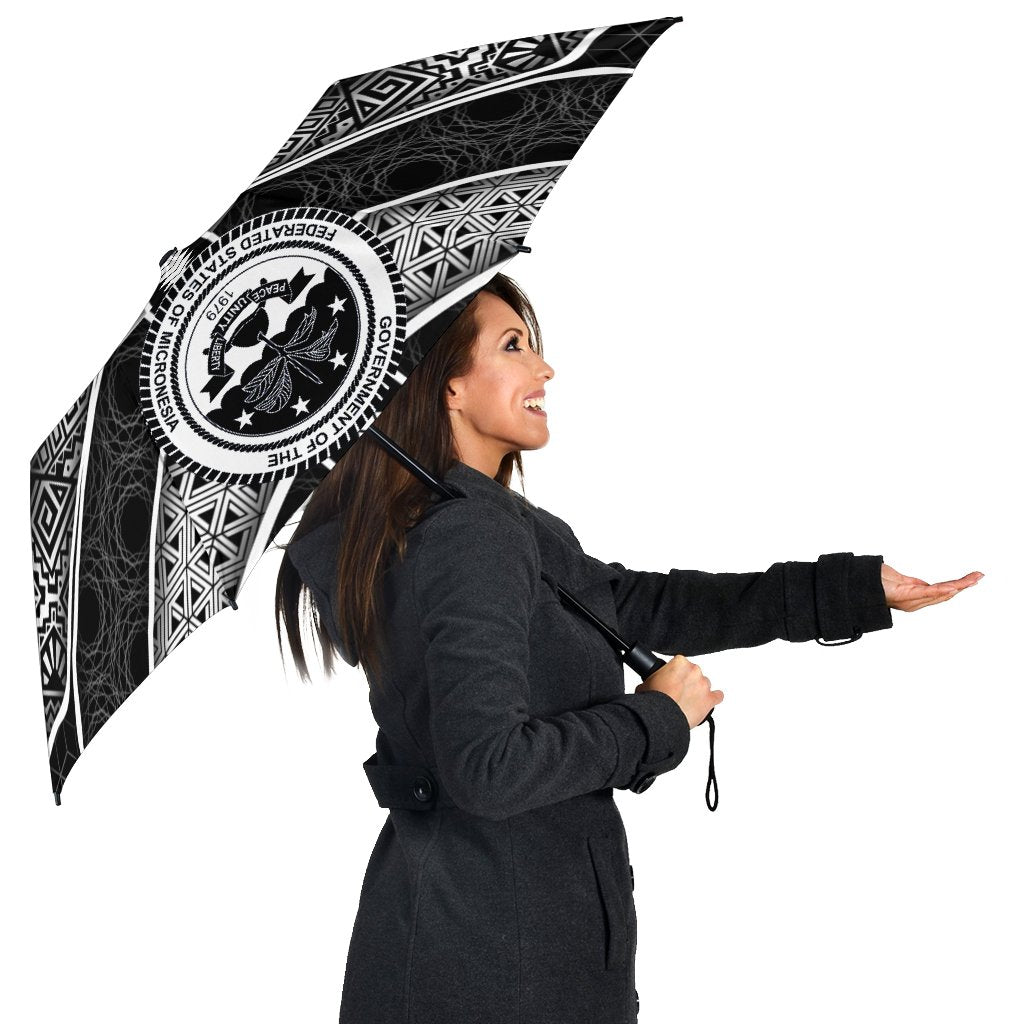 Polynesian FSM Umbrellas - Poly Pattern With COA Federated States of Micronesia - Polynesian Pride