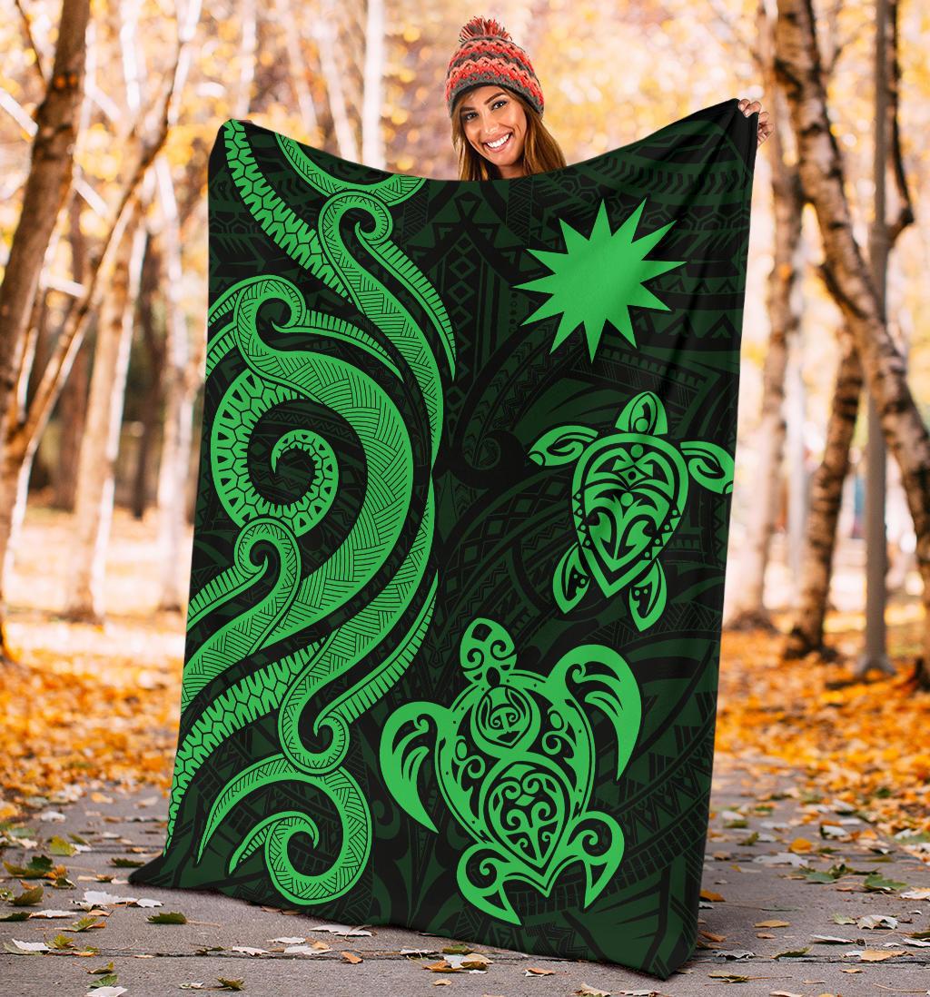 Nauru Premium Blanket - Green Tentacle Turtle - Polynesian Pride