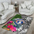 Northern Marianan Islands Area Rug White - Turtle Plumeria Banana Leaf - Polynesian Pride