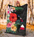 Hawaii Premium Blanket - Hawaii Map Hibiscus Blanket - Polynesian Pride