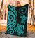 Chuuk Micronesian Premium Blanket - Turquoise Tentacle Turtle - Polynesian Pride