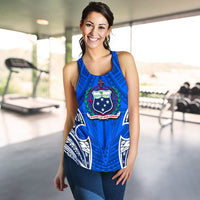 Samoa Polynesian Women's Racerback Tank - Samoan Pattern With Seal - Polynesian Pride