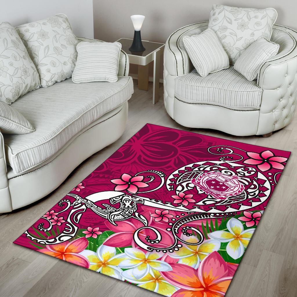 Samoa Area Rug - Turtle Plumeria (Pink) - Polynesian Pride