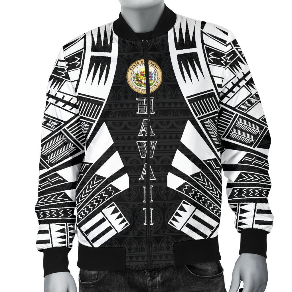 Hawaii Men Bomber Jackets - Polynesian Tattoo Black - Polynesian Pride