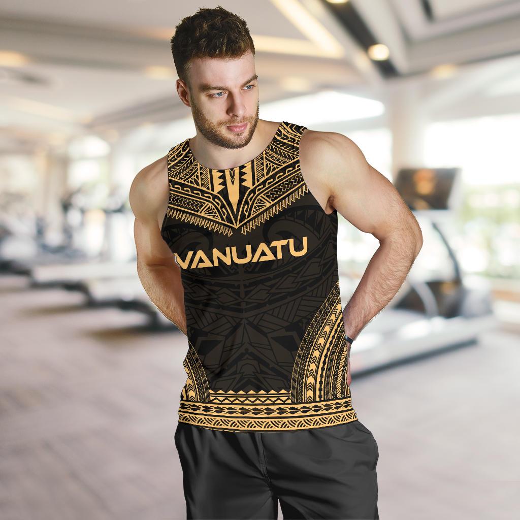 Vanuatu Men's Tank Top - Polynesian Chief Gold Version - Polynesian Pride