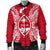 Guam Polynesian Men's Bomber Jacket Map Red White - Polynesian Pride