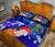 Polynesian Hawaii Custom Personalised Premium Quilt Bed Set - Kanaka Maoli Humpback Whale with Tropical Flowers (Blue) - Polynesian Pride