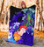 CNMI Custom Personalised Premium Blanket - Humpback Whale with Tropical Flowers (Blue) White - Polynesian Pride