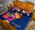 Tonga Polynesian Quilt Bed Set - Floral With Seal Blue - Polynesian Pride