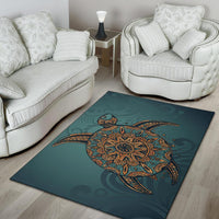 Turtle Flower Pattern Culture Area Rug AH - Polynesian Pride