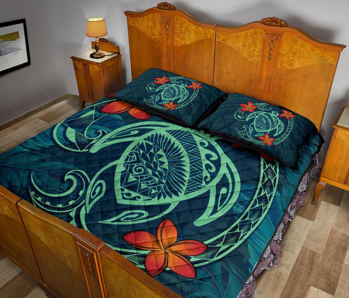 Hawaii Turtle Polynesia Tropical Quilt Bed Set - Tax Style - AH - Polynesian Pride