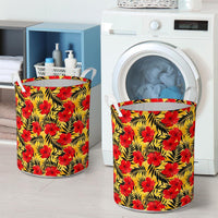 Tropical Flowers And Palm Leaves Hawaii Laundry Basket - Polynesian Pride