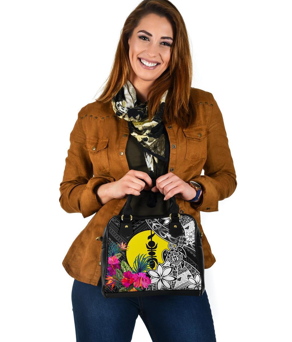 New Caledonia Shoulder Handbag - Turtle Plumeria Banana Leaf Crest - Polynesian Pride