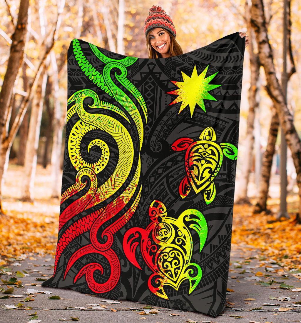 Nauru Premium Blanket - Reggae Tentacle Turtle - Polynesian Pride