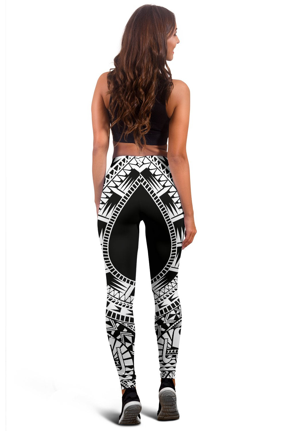Tahiti Women Leggings Polynesian Pattern Black - Polynesian Pride