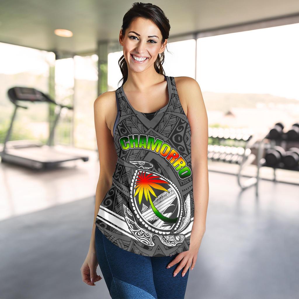Guam Women's Racerback Tank - Turtle Guam Seal Chamorro - Polynesian Pride