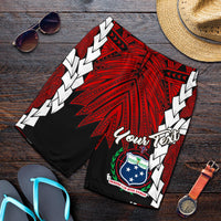 Samoa Polynesian Custom Personalised Men's Shorts - Tribal Wave Tattoo Flag Color - Polynesian Pride